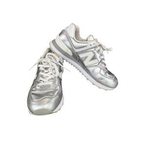 New Balance Womens Silver 574 Sneakers Size 6.5 US 37 EU